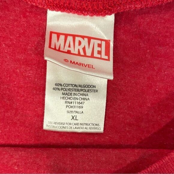 Deadpool Marvel Men's Shirt Size Extra Large Red Graphic Tee Short Sleeve Taco - Picture 4 of 6